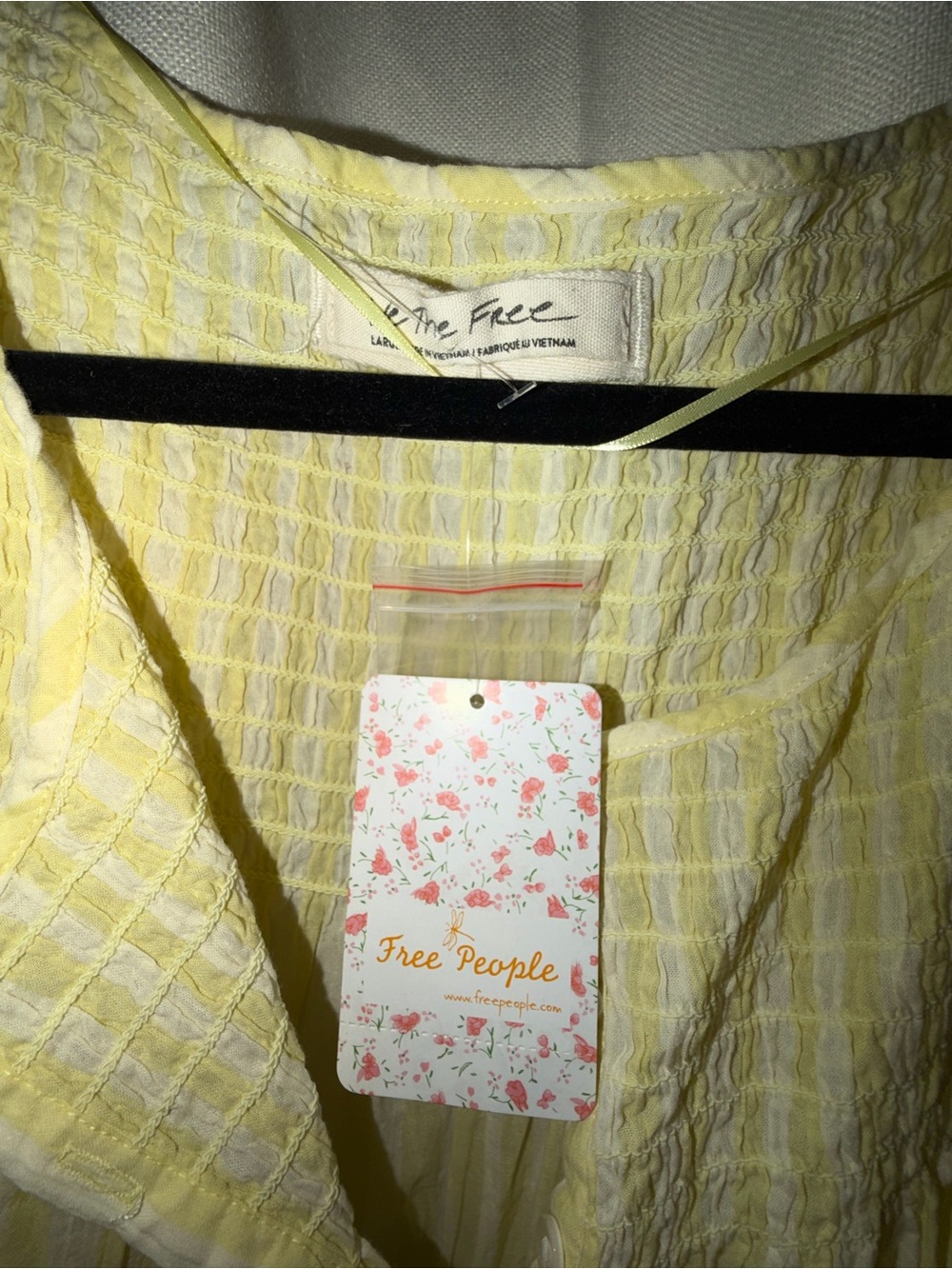 Free People Little Bit of Something Ombre Flowy Blouse Top Yellow - Picture 5 of 5